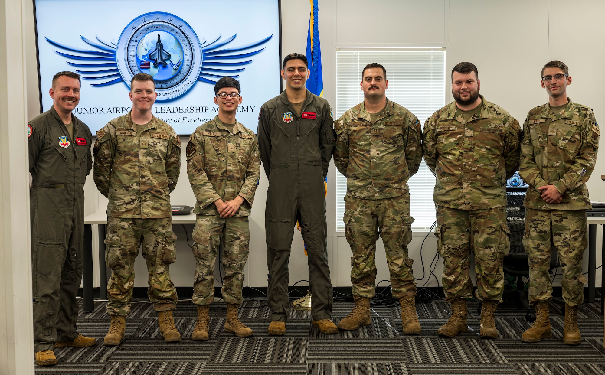 Airmen pose for a group photo