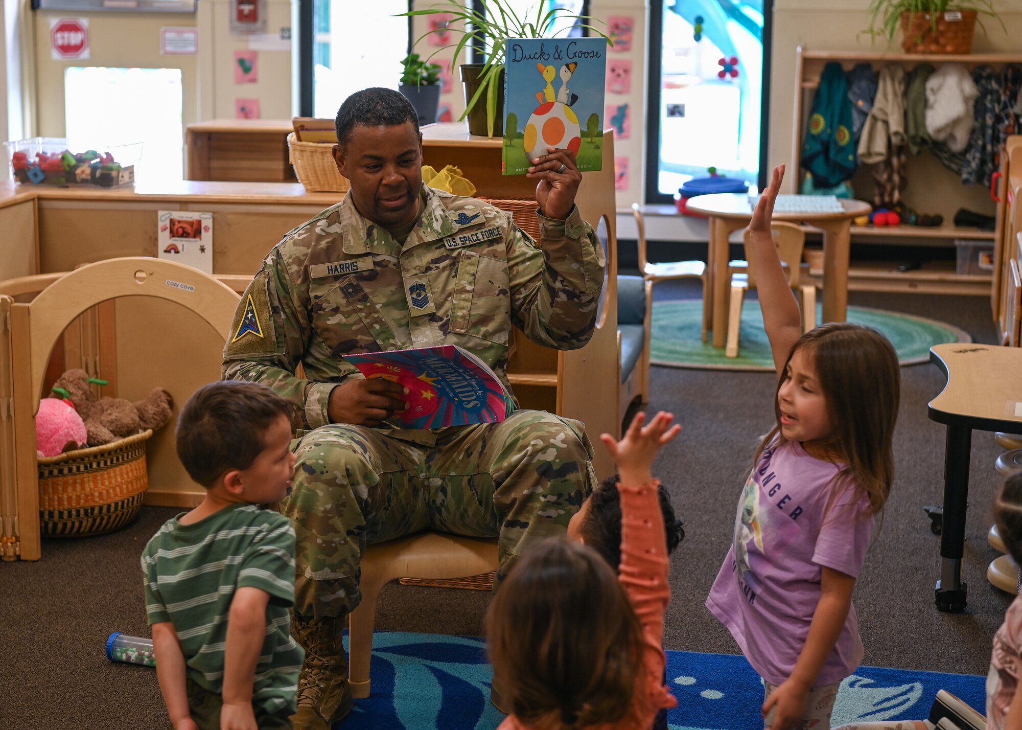 Space Launch Delta 30 senior enlisted leader, kicks-off this year’s Read Across America by reading stories to the Vandenberg youth at the Child Development Center on Vandenberg Space Force Base.