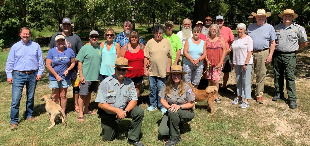 Rangers and staff at John H. Kerr Dam & Reservoir celebrating with onsite and local volunteers in the fall of 2022.