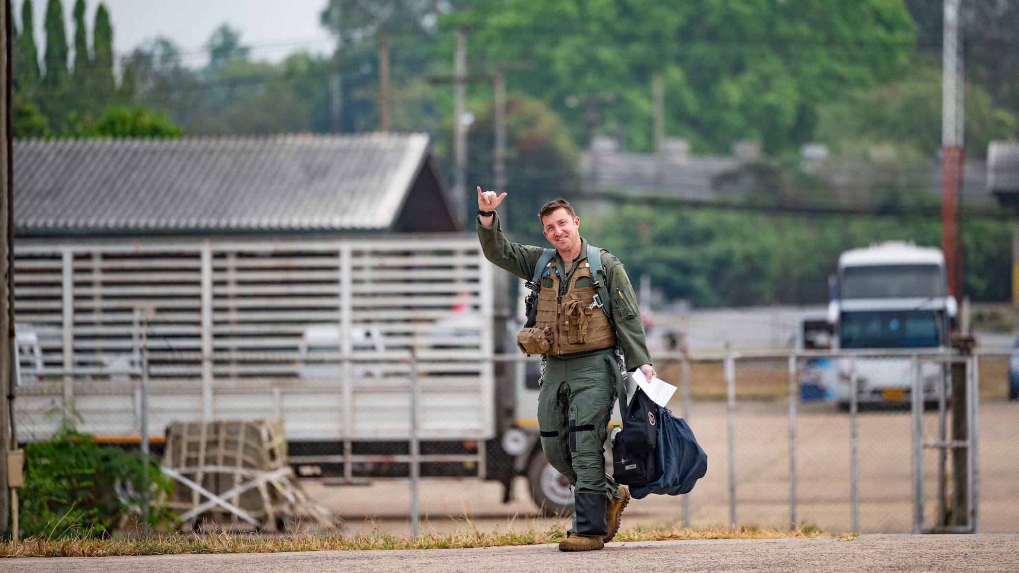 Col. Jeffrey D. Shulman, 8th Fighter Wing deputy commander, walks across the flightline towards an F-16 Fighting Falcon for a routine flight