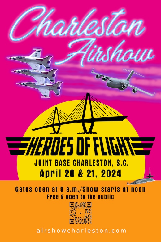 A graphic for the upcoming 2024 Charleston Airshow.