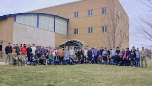 More than 100 students from the Capital Area Career Center toured the 183d Wing.