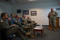 COMACC talking with Airmen
