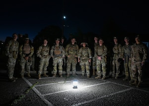 Servicemembers prepare for a Bataan Memorial Death March at Vandenberg Space Force Base.