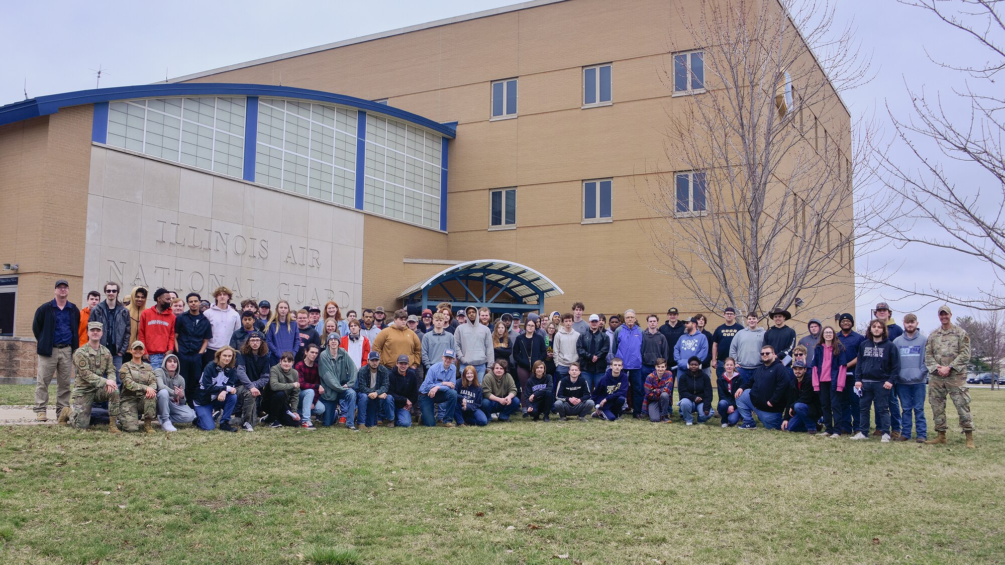 More than 100 students from the Capital Area Career Center toured the 183d Wing.