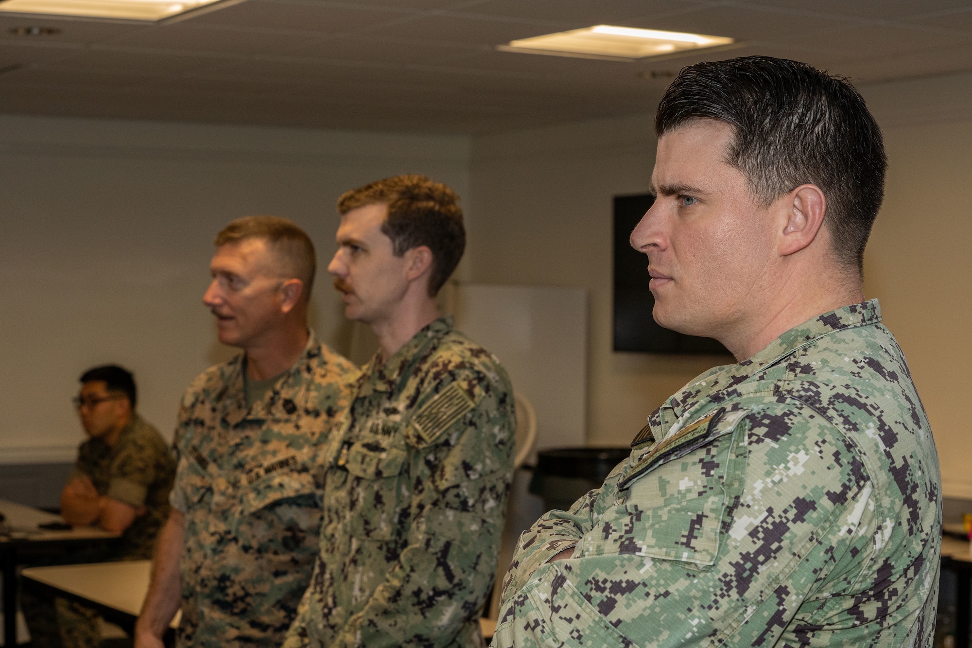 Joint weather workshop attendees wait for the second day to commence on Keesler Air Force Base, Mississippi, March 13, 2024.