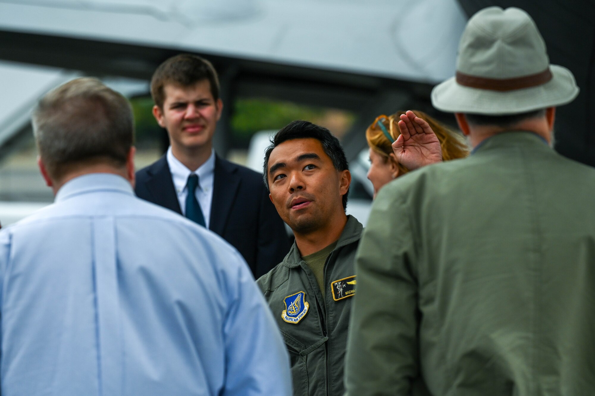 Man talks to a crowd