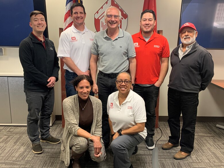 U.S. Army Corps of Engineer South Pacific Division Readiness and Contingency Operations representatives and Emergency Branch managers pose for a photo following the first day of the Continuity of Operations training exercise March 11 at the LA District’s area office in Phoenix. The Los Angeles District Emergency Management team hosted the training event with the support of the Sacramento and Albuquerque districts.