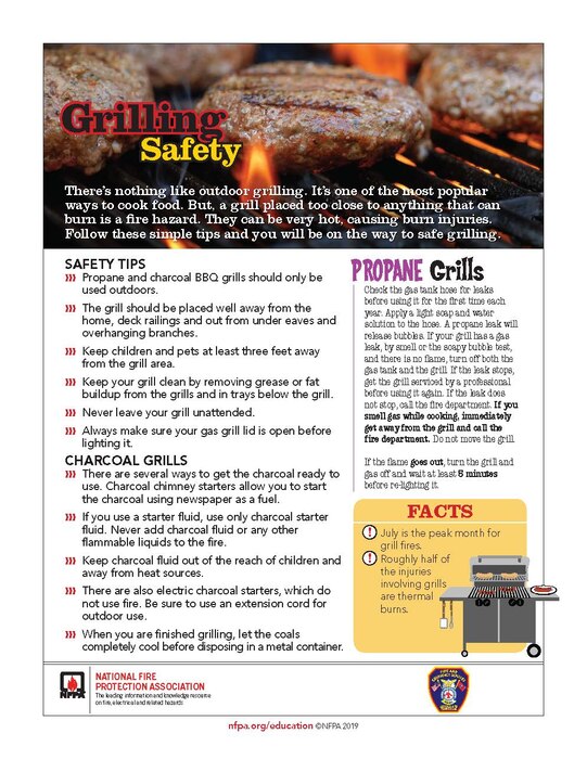 The Arnold Air Force Base Fire and Emergency Services Fire Prevention Office is urging those who grill in the coming months to take caution. Thousands are injured each year in incidents involving grills. (National Fire Protection Association graphic)