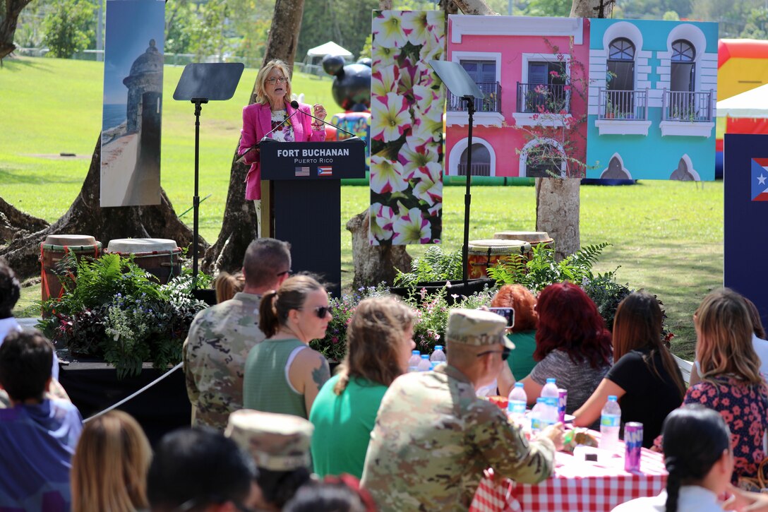 First Lady Jill Biden visits military families at Fort Buchanan
