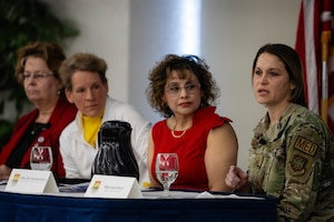 MSgt. Rogers speaks at the panelists' table