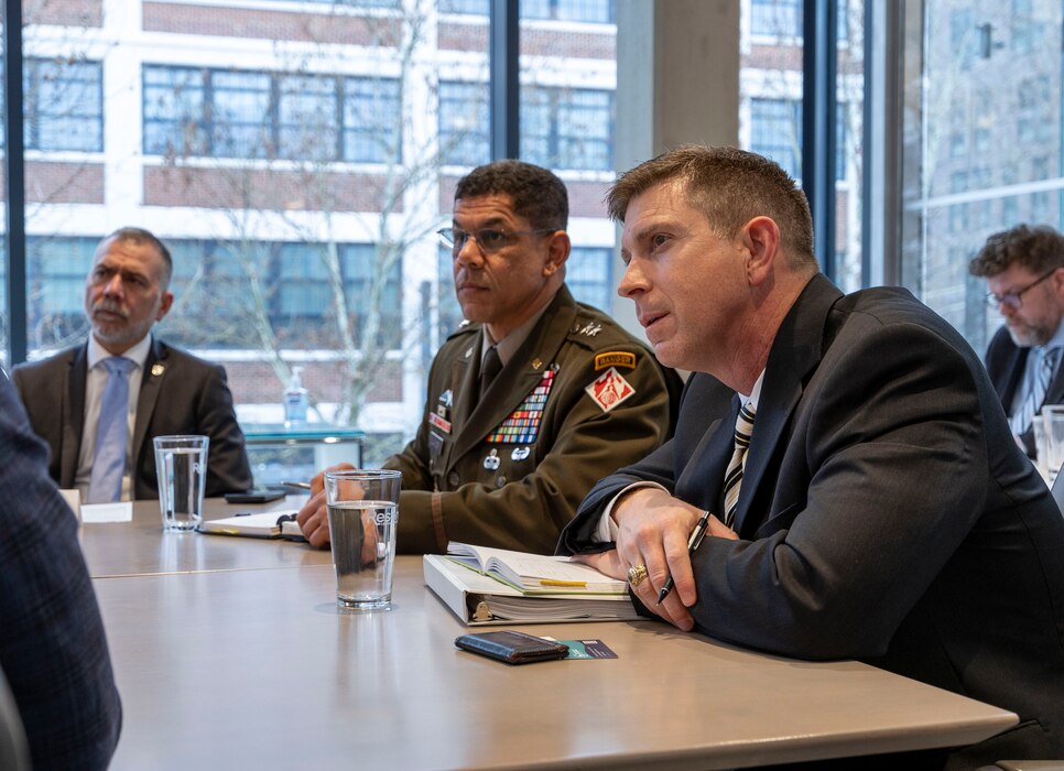 U.S. Army Corps of Engineers, Great Lakes and Ohio River Division, leadership and staff attended the Great Lakes Commission semiannual meeting and Great Lakes Day on the Hill in Washington, D.C., from March 5-7, 2024. After a meeting,  port directors from the American Great Lakes Ports Association pose with USACE personnel.