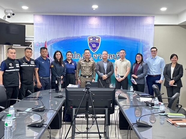 Special Agent Chow meets with Royal Thai Police to discuss tactics, techniques, and procedures during Cobra Gold 2024.