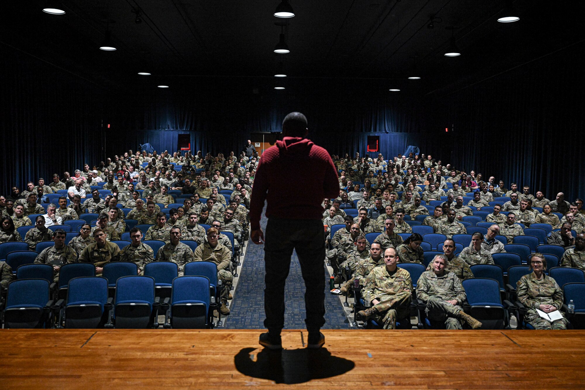 A man speaks to a crowd.