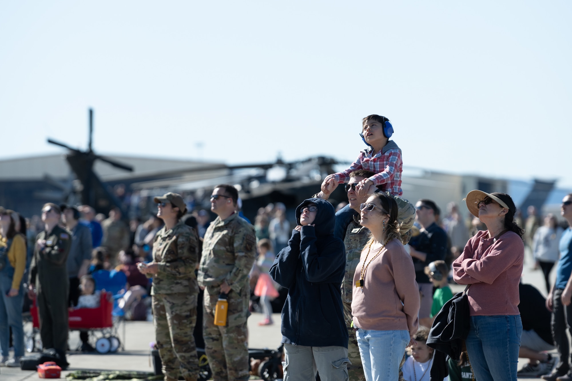 Crowd watching aerial performances