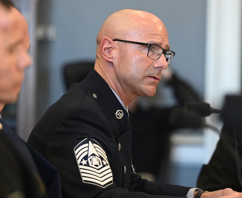 Chief Master Sergeant of the Space Force John Bentivegna testifies before a House Appropriations committee in the Rayburn Building, Washington, D.C., March 20, 2024