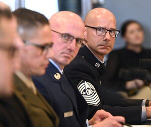Chief Master Sergeant of the Air Force David Flosi and Chief Master Sergeant of the Space Force John Bentivegna testify before a House Appropriations committee in the Rayburn Building, Washington, D.C., Mar 20, 2024.