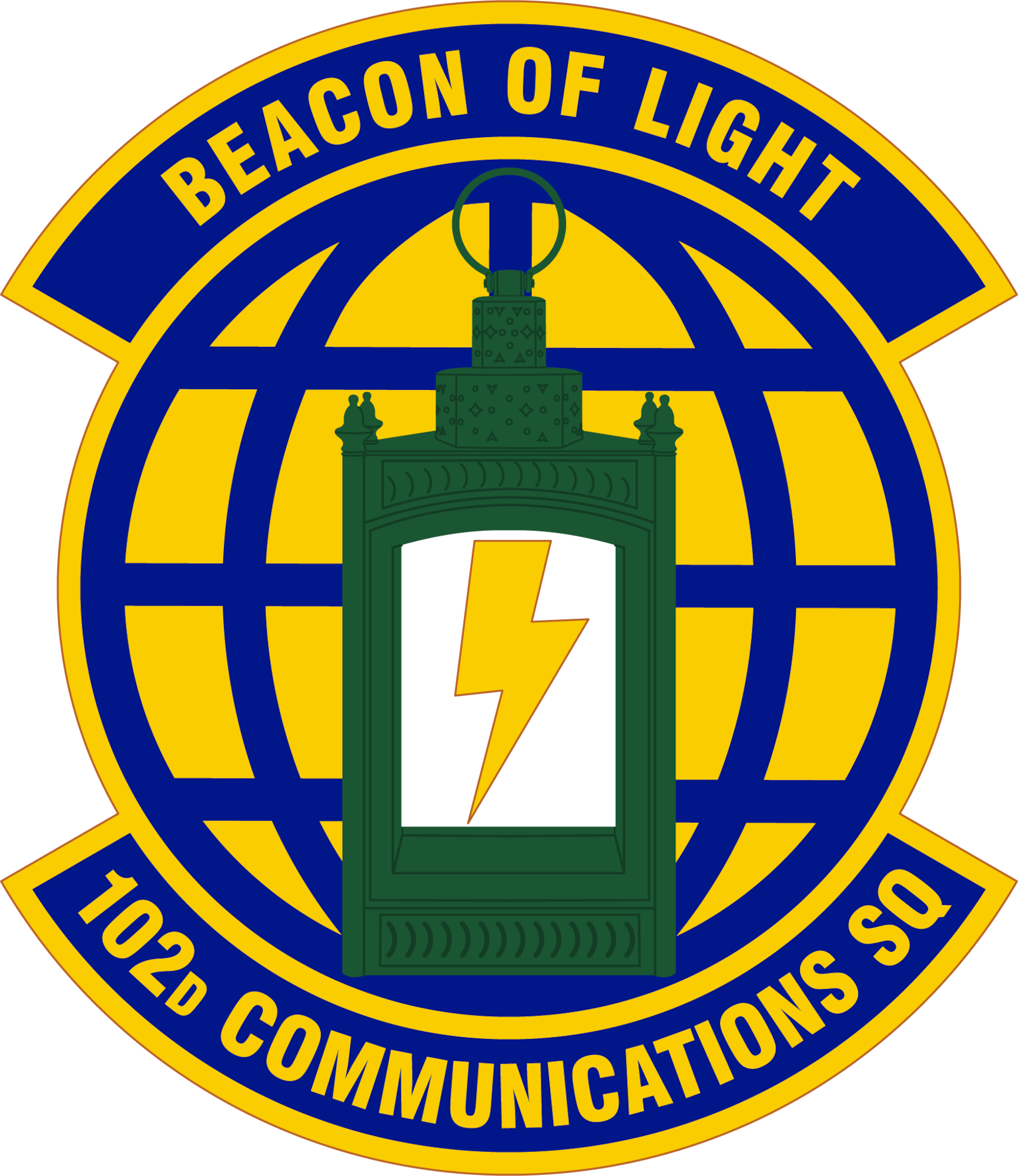 Graphic representation of the Unit Emblem of the 102nd Communications Squadron