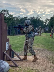 A Louisiana National Guard Soldier from the Headquarters and Headquarters Company, 139th Regional Support Group, participates in pre-mobilization annual training at Louisiana National Guard Training Center Pineville. The training was conducted with 85 Soldiers March 2-16, 2024, to prepare for deployment to Europe this spring to support the European Assure, Deter and Reinforce mission.