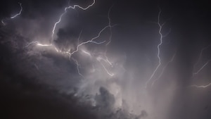 clouds and lightning in sky