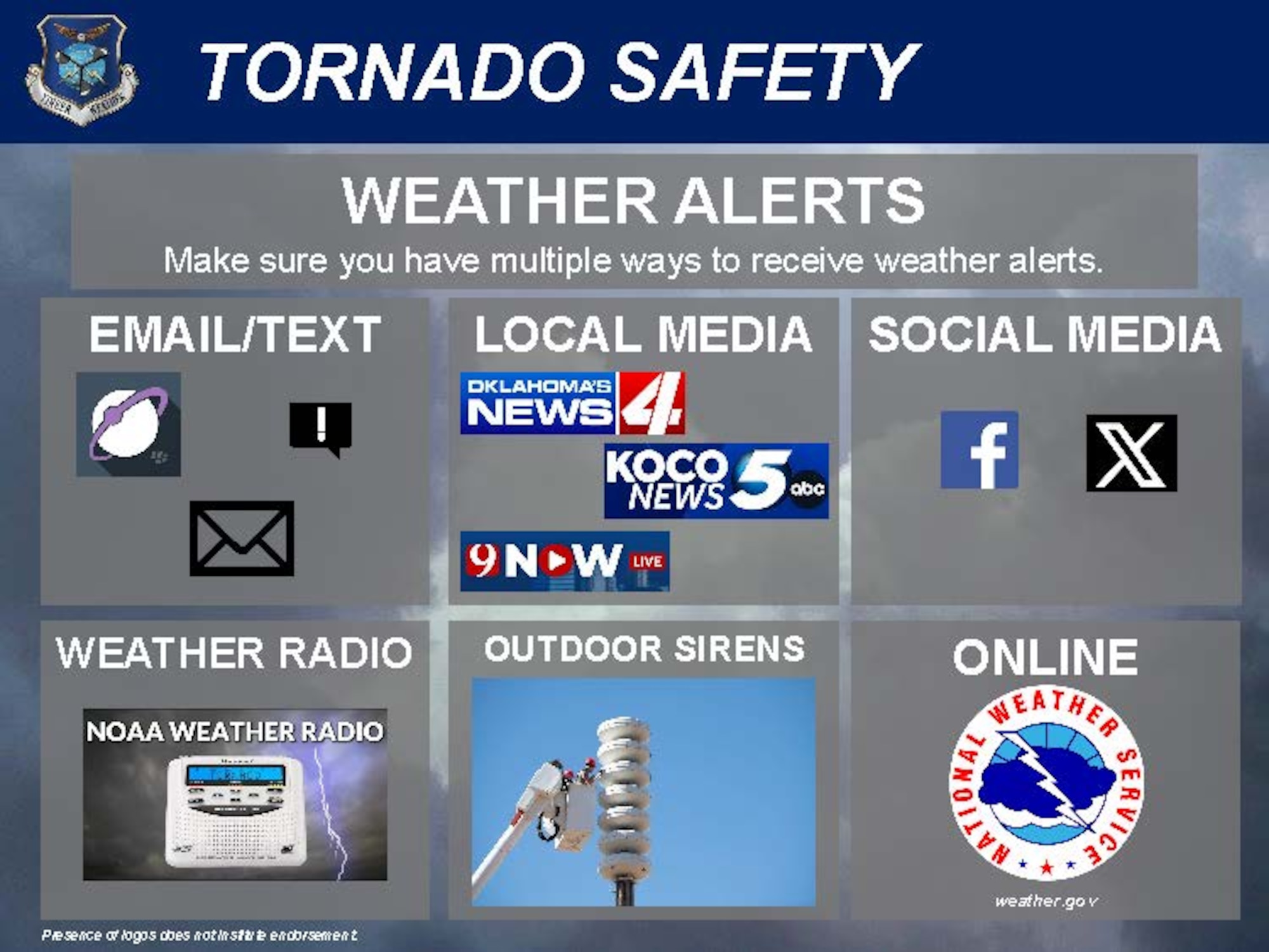 Illustration indicating where to receive severe weather alerts