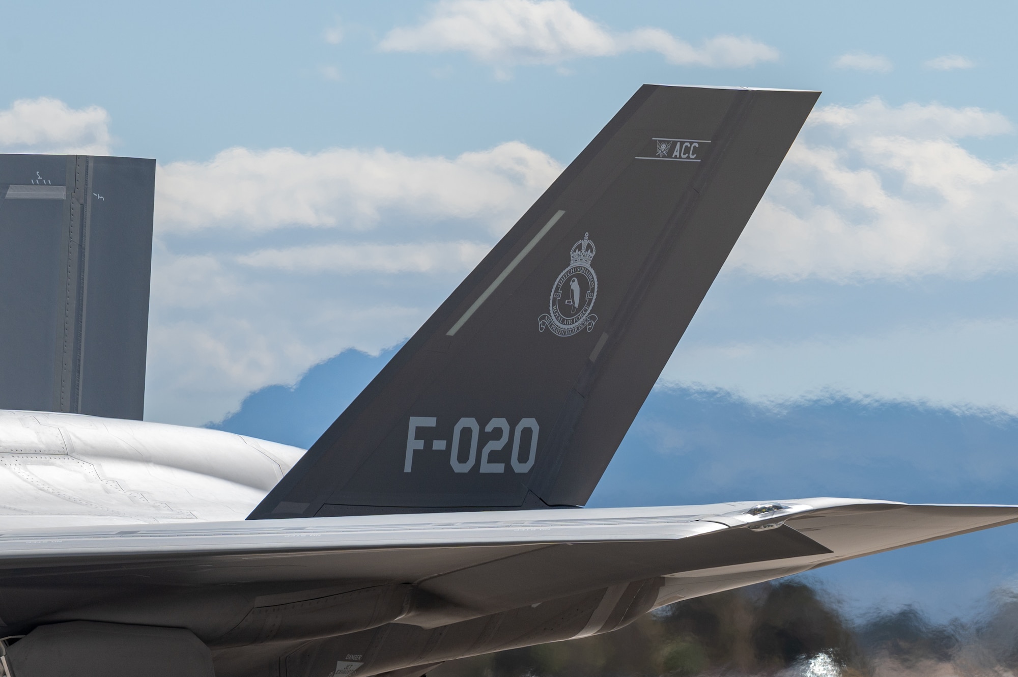 A Royal Netherlands Air Force F-35A Lightning II sits on the flightline during Red Flag-Nellis 24-2, at Nellis Air Force Base, Nevada, March 13, 2024.