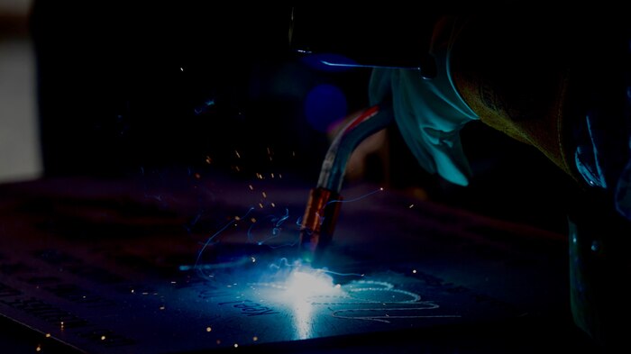 Welding of initials onto the keel plate