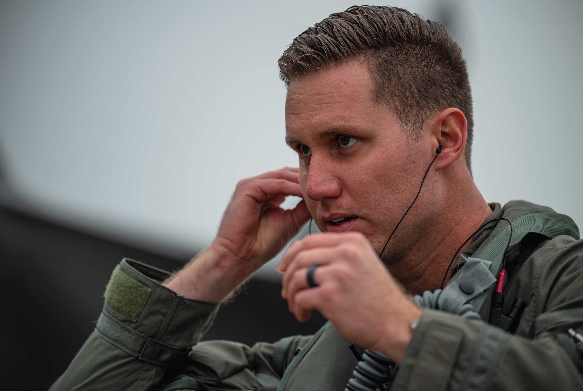 Pilot prepares to enter jet