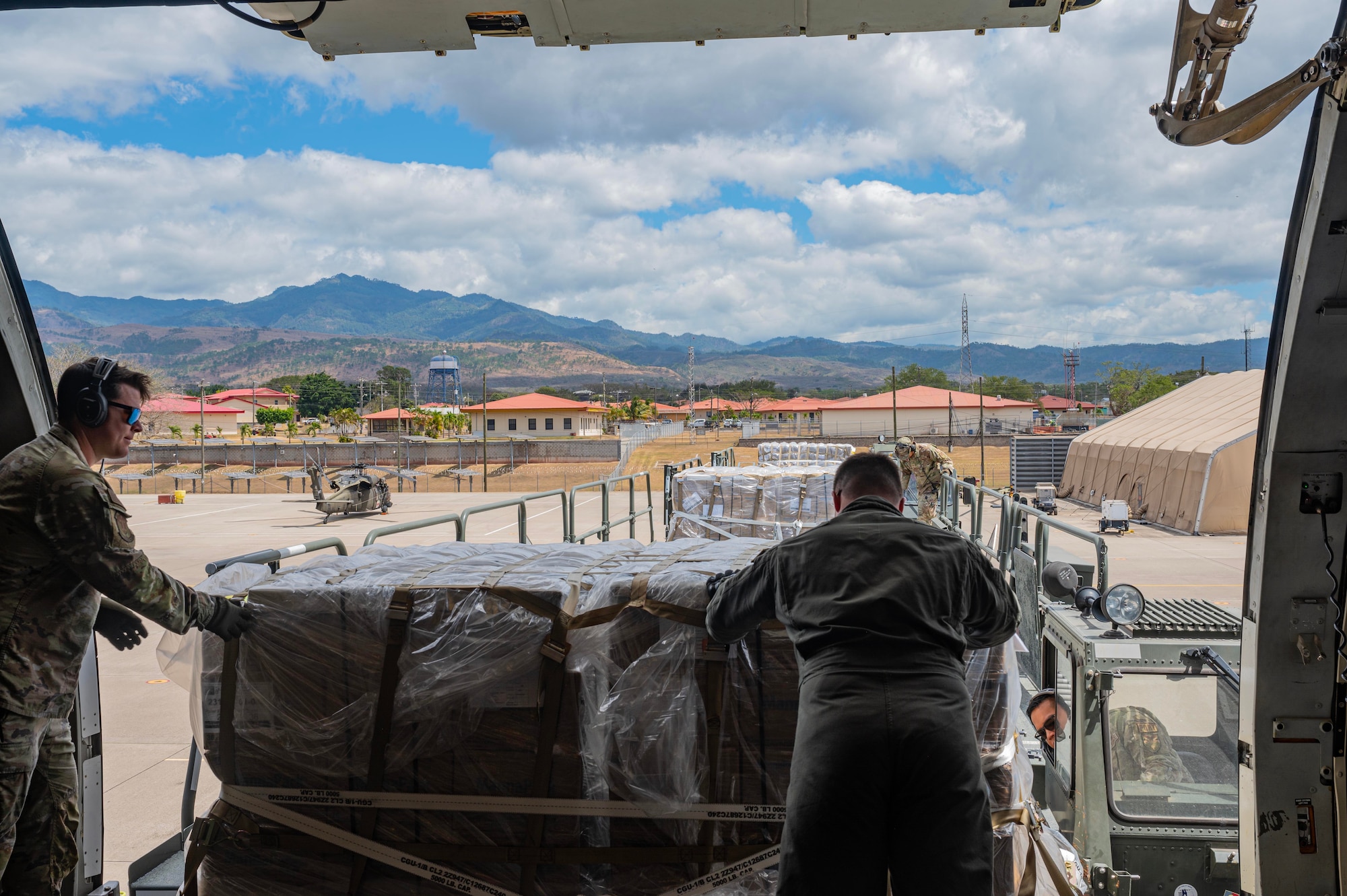 The aircraft and crews delivered over 24 pallets as part of the Denton Program, a Department of Defense transportation program that moves humanitarian cargo, donated by U.S. based Non-Governmental Organizations (NGOs) to developing nations to ease human suffering.
