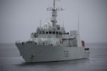 Royal Canadian Navy Vessel HMCS Yellowknife prepares for a towing exercise with U.S. Coast Guard personnel off the coast of Ketchikan, Alaska, March 14, 2024. The objectives of the Coast Guard search and rescue program are to reduce loss of life, injury, and property damage in the maritime setting, minimize risks to responders, maximize resource utilization, and uphold global leadership in maritime search and readiness proficiency and impact. U.S. Coast Guard courtesy photo.