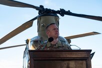 Chief Master Sgt. Dennis W. Fuselier, 12th Air Force Command Chief Master Sgt., attends a joint noncommissioned officer induction ceremony at Soto Cano Air Base, Honduras, Feb. 9, 2024.