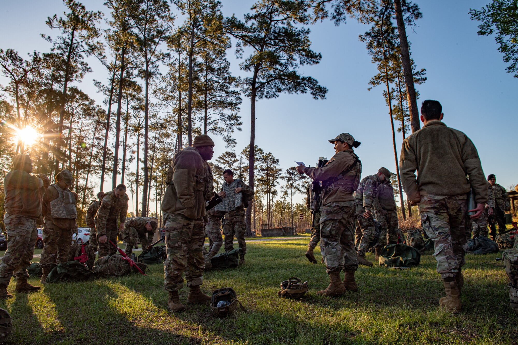 Airmen prepare for a readiness training exercise
