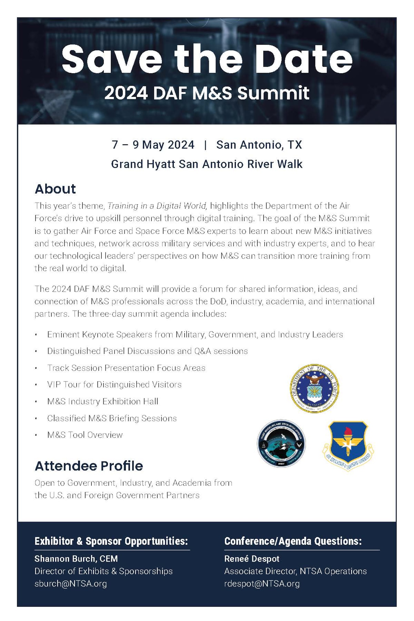 Graphic to support 2024 Modeling and Simulation Summit