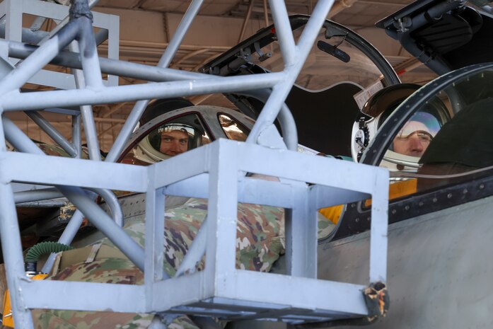 U.S Air Force Lt. Col. Joshua, 1st Reconnaissance Squadron student flight commander, and Maj. Brandon, Air Force Life Cycle Management Center (AFLCMC) Detachment 4 chief of flight test operations, prepare to co-pilot TU-2S Dragon Lady 1078’s first high flight after almost three years of maintenance at Beale Air Force Base, California, Feb. 22, 2024.