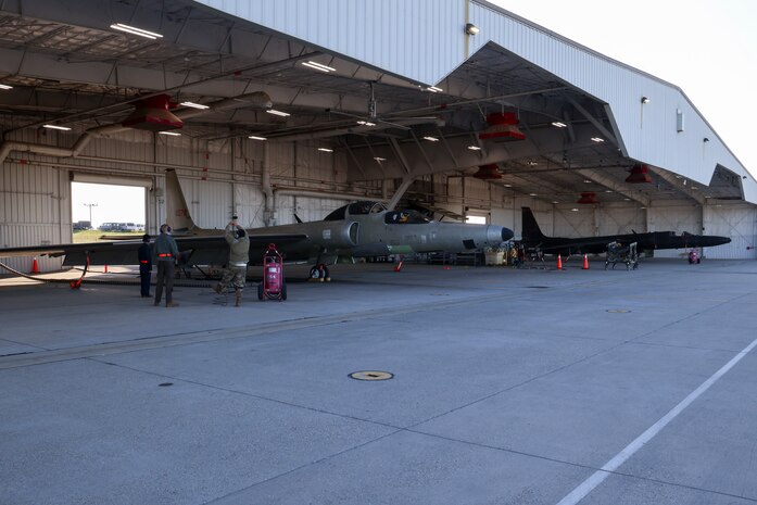 U.S. Air Force TU-2s Dragon Lady 1078 prepares to taxi out for its first high flight after almost three years of maintenance at Beale Air Force Base, California, Feb. 22, 2024.