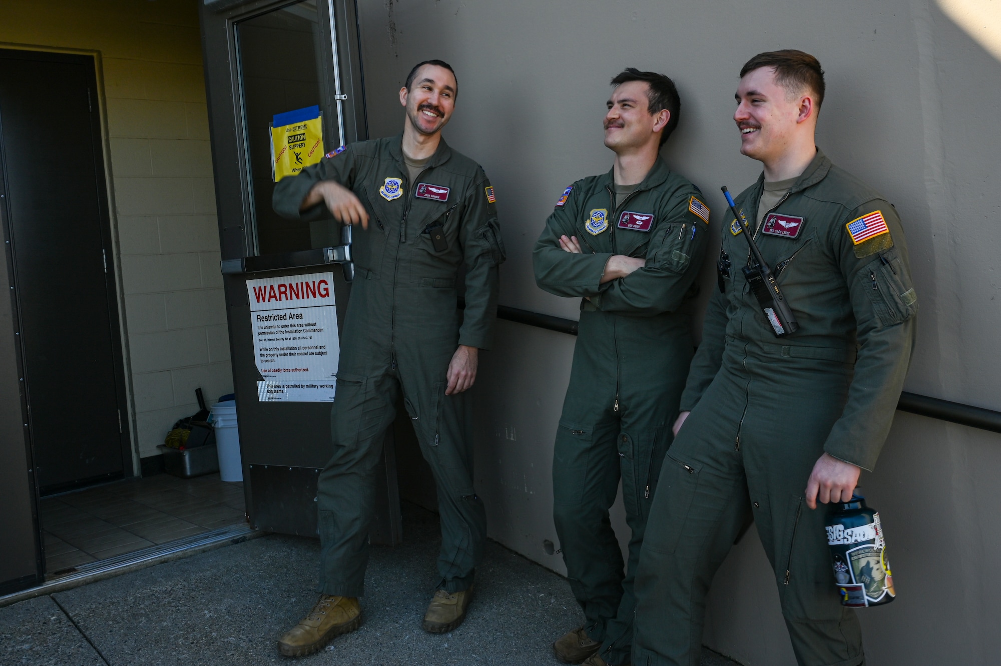 Airmen laugh