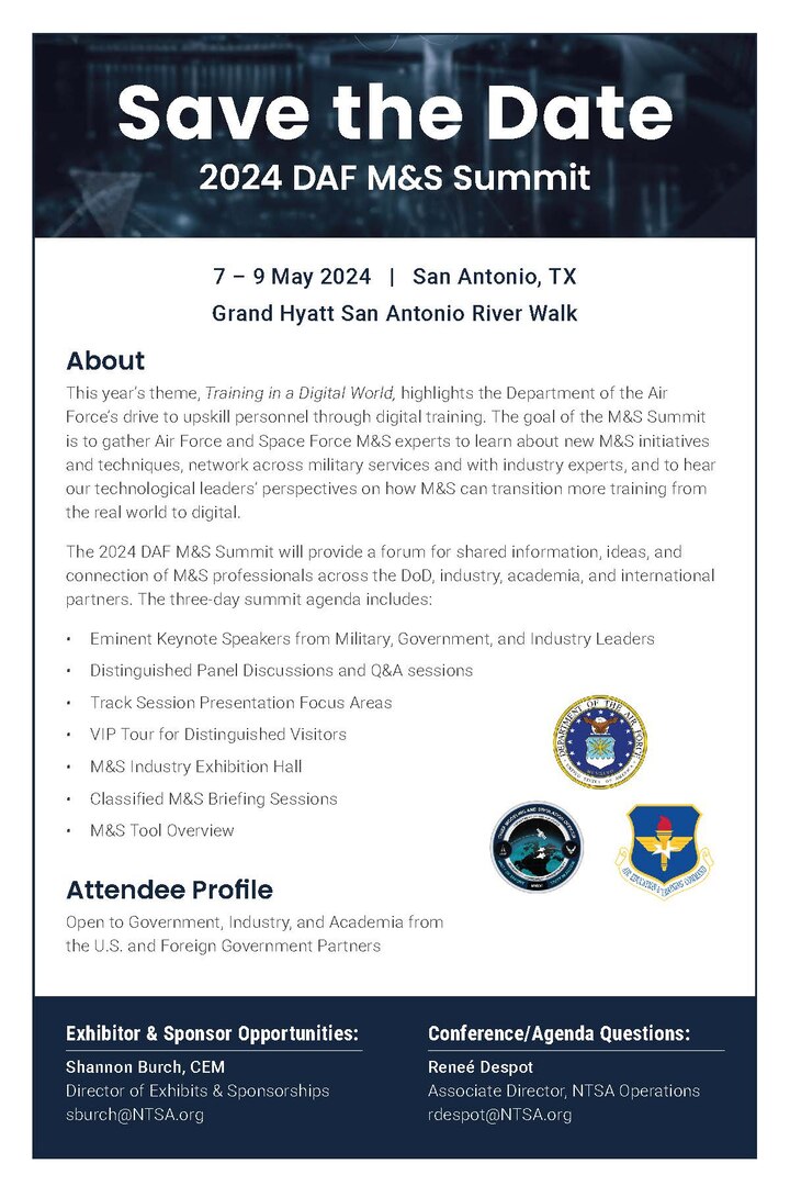 Graphic to support 2024 Modeling and Simulation Summit