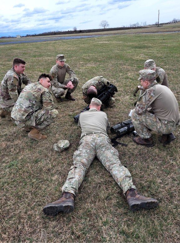 Soldiers from the Lithuanian Armed Forces conduct training with Pennsylvania National Guard Soldiers from 1-110th Infantry Regiment, 2nd Infantry Brigade Combat Team on the M3 Multi-Role Anti-Armor/Anti-Personnel Weapon System March 15, 2024, at Fort Indiantown Gap, Pa. (Pennsylvania National Guard photo by Staff Sgt. Adam Lewis)