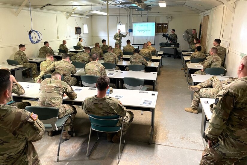 Soldiers from the Lithuanian Armed Forces conduct training with Pennsylvania National Guard Soldiers from 1-110th Infantry Regiment, 2nd Infantry Brigade Combat Team on the M3 Multi-Role Anti-Armor/Anti-Personnel Weapon System March 14, 2024, at Fort Indiantown Gap, Pa. (Pennsylvania National Guard photo by Capt. Daniel Kysela)