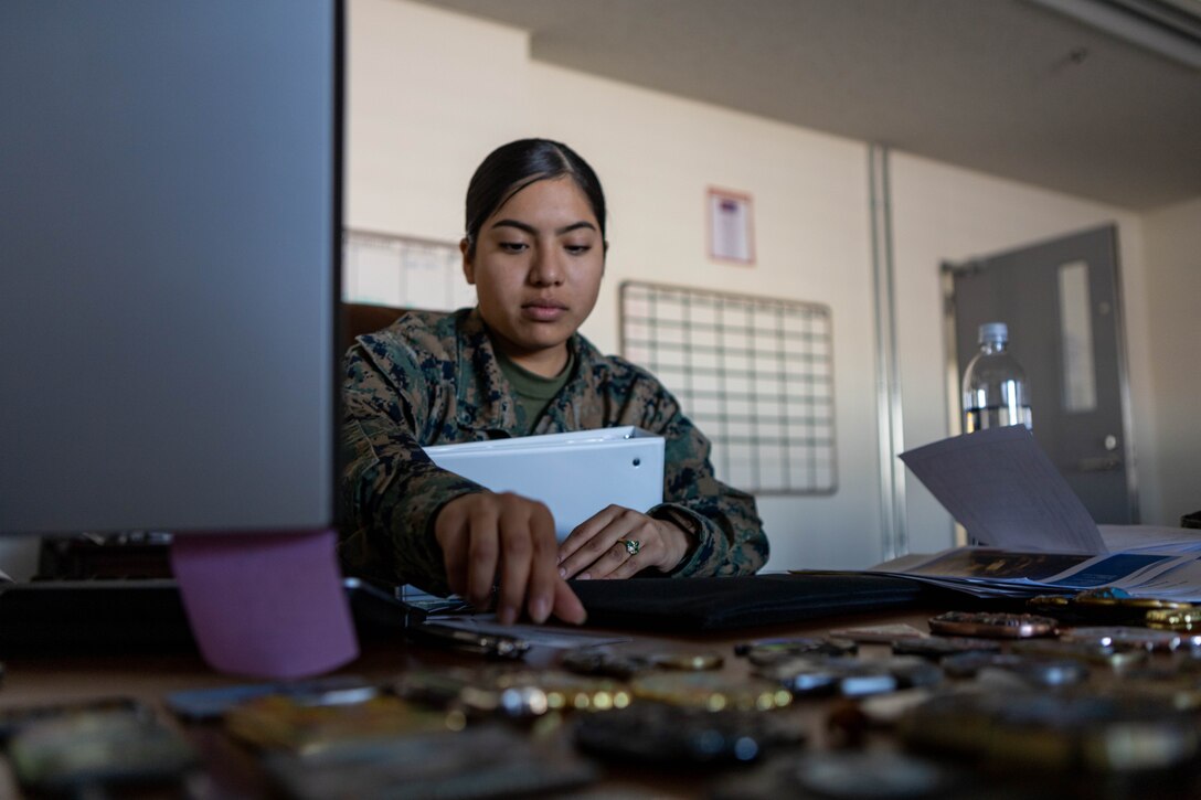 U.S. Marine Corps Lance Cpl. Alejandra Vega, a combat videographer with Armed Forces Network Iwakuni, Defense Media Activity, organizes her work station at Marine Corps Air Station Iwakuni, Nov. 7, 2023.  



AFN Iwakuni broadcasts news, music, and informational commercials to entertain and inform the community about events happening on base and more.