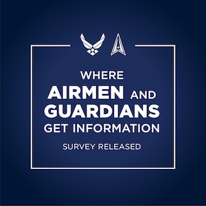The Department of the Air Force will release the latest iteration of the Where Airmen and Guardians Get Information survey to thousands of Airmen and Guardians in the coming week. It will identify trends in external sources of information Department personnel are using to stay informed. (U.S. Air Force graphic)