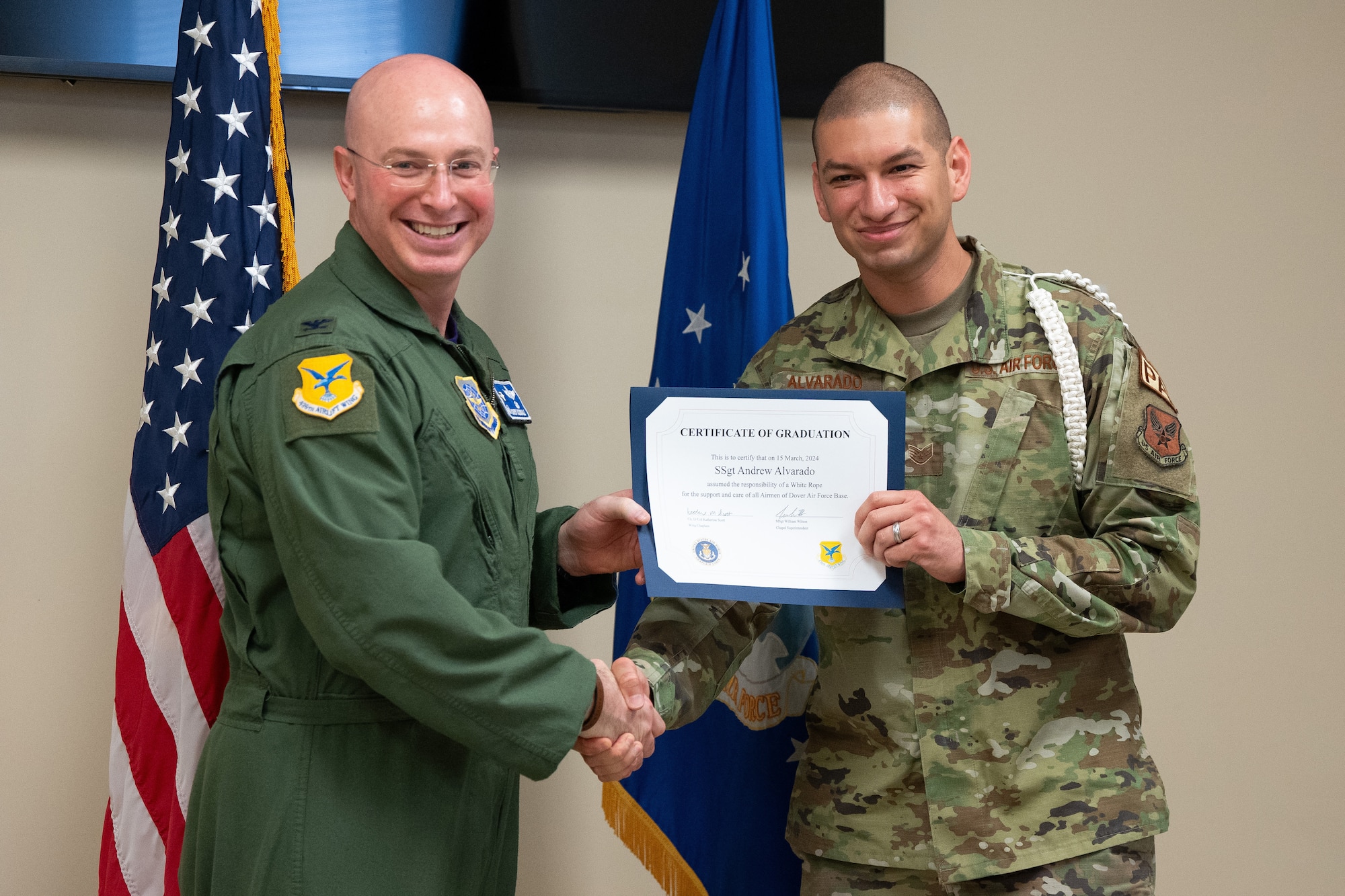 Air Force Mortuary Affairs Operations welcomes its first white rope