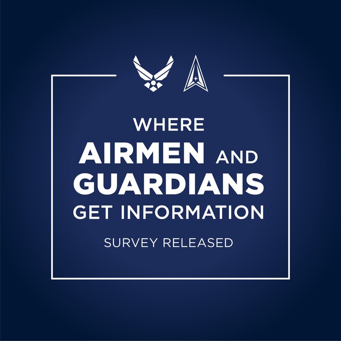 The Department of the Air Force will release the latest iteration of the Where Airmen and Guardians Get Information survey to thousands of Airmen and Guardians in the coming week. It will identify trends in external sources of information Department personnel are using to stay informed. (U.S. Air Force graphic)