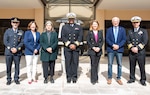 Rear Adm. Larry Watkins, center, vice commander of U.S. Naval Forces Europe-Africa, Vice Mayor of the City of Naples, Laura Lieto, and Dr. Edoardo Cosenza, City Alderman for Transportation and Civil Protection, met with U.S. Naval Forces Europe and Africa leadership, including Executive Director Juliet Beyler, and the U.S. Consul General, Tracy Roberts-Pounds, and Capt. John Randazzo, Installation Commanding Officer onboard Naval Support Activity Naples on March 21, 2024.