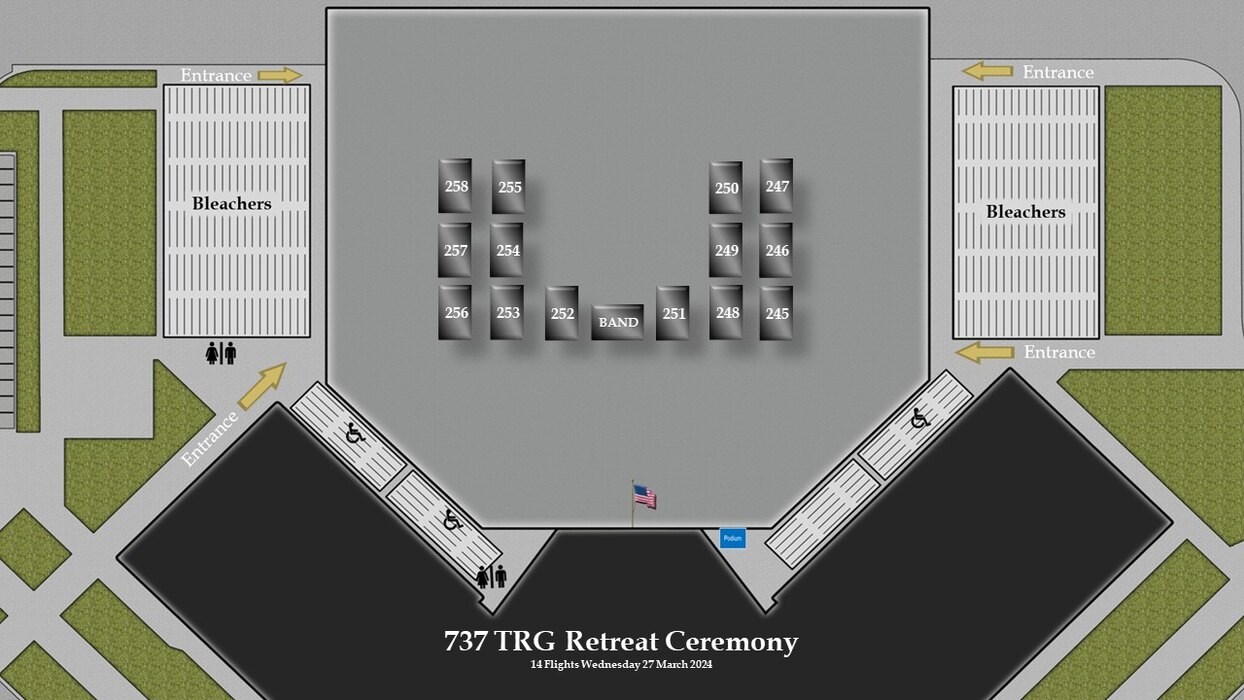 Flights 245-258 BMT Coin & Retreat Ceremony Line Up Graphic