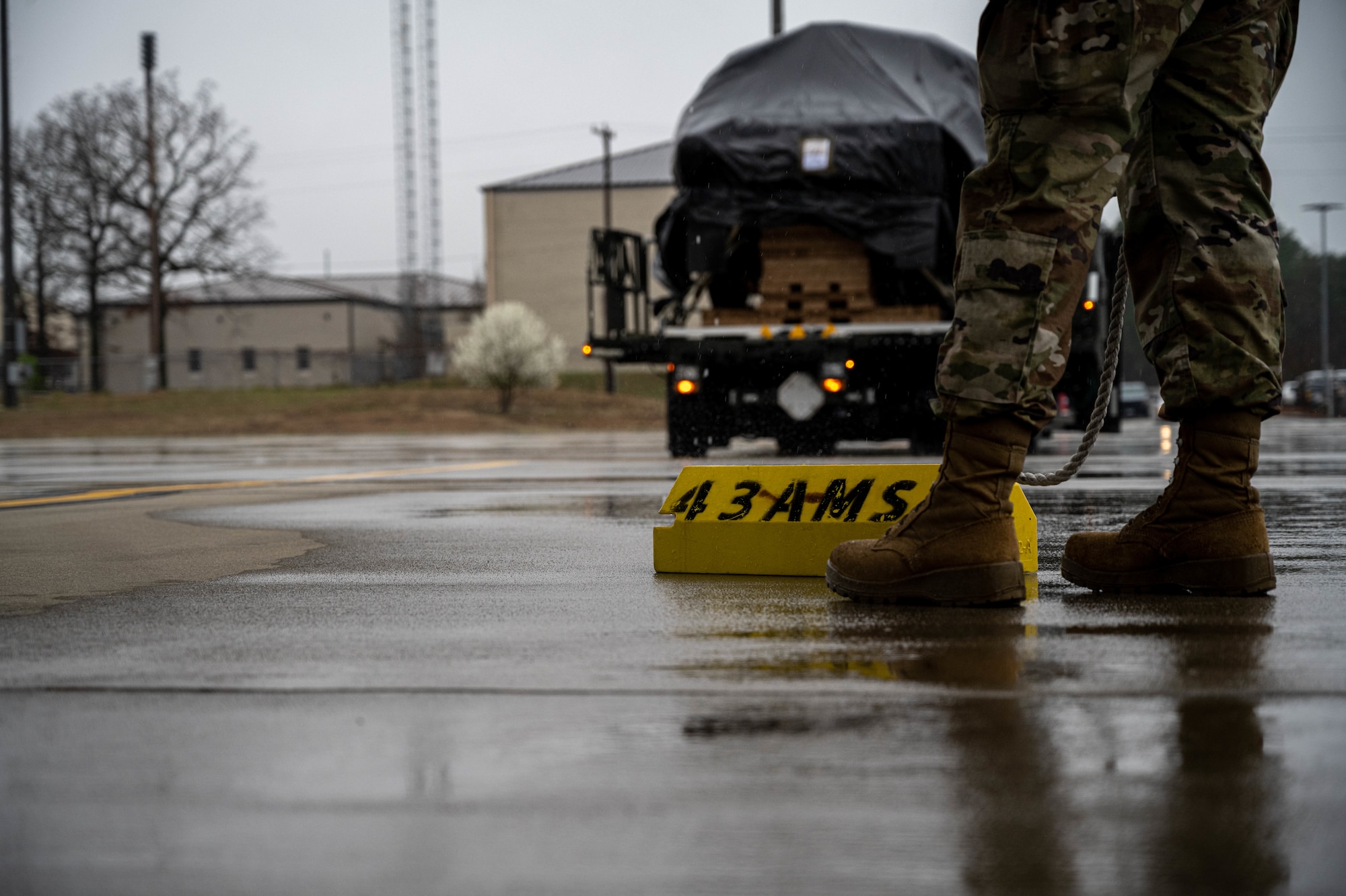 Equipment loading into aircraft.