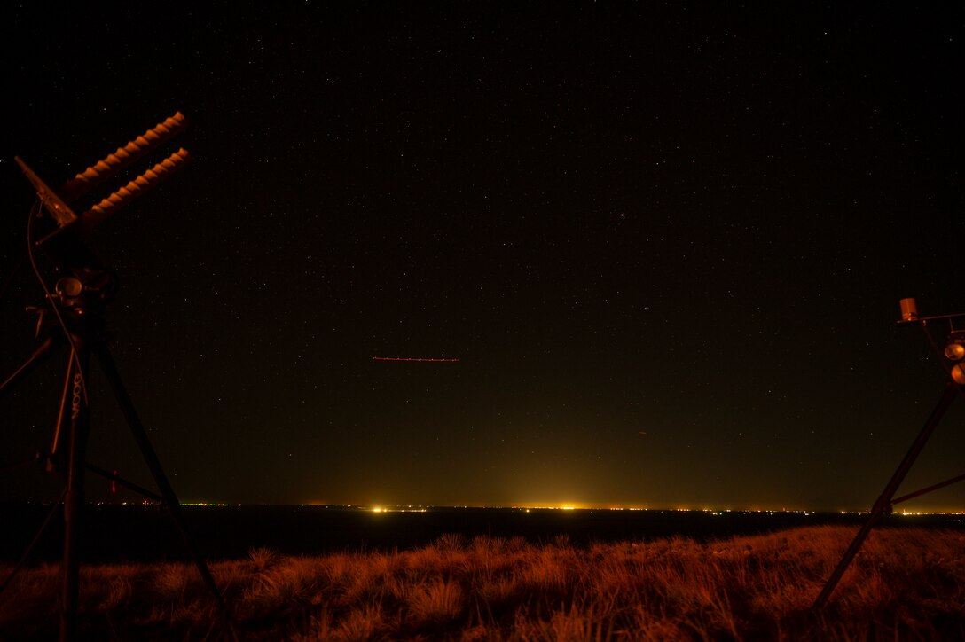 The AC-130J Ghostrider flies during an exercise where their GPS is jammed at Cannon Air Force Base, New Mexico on March 5, 2024.