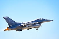U.S. Air Force F-16 from Shaw Air Force Base in the air.