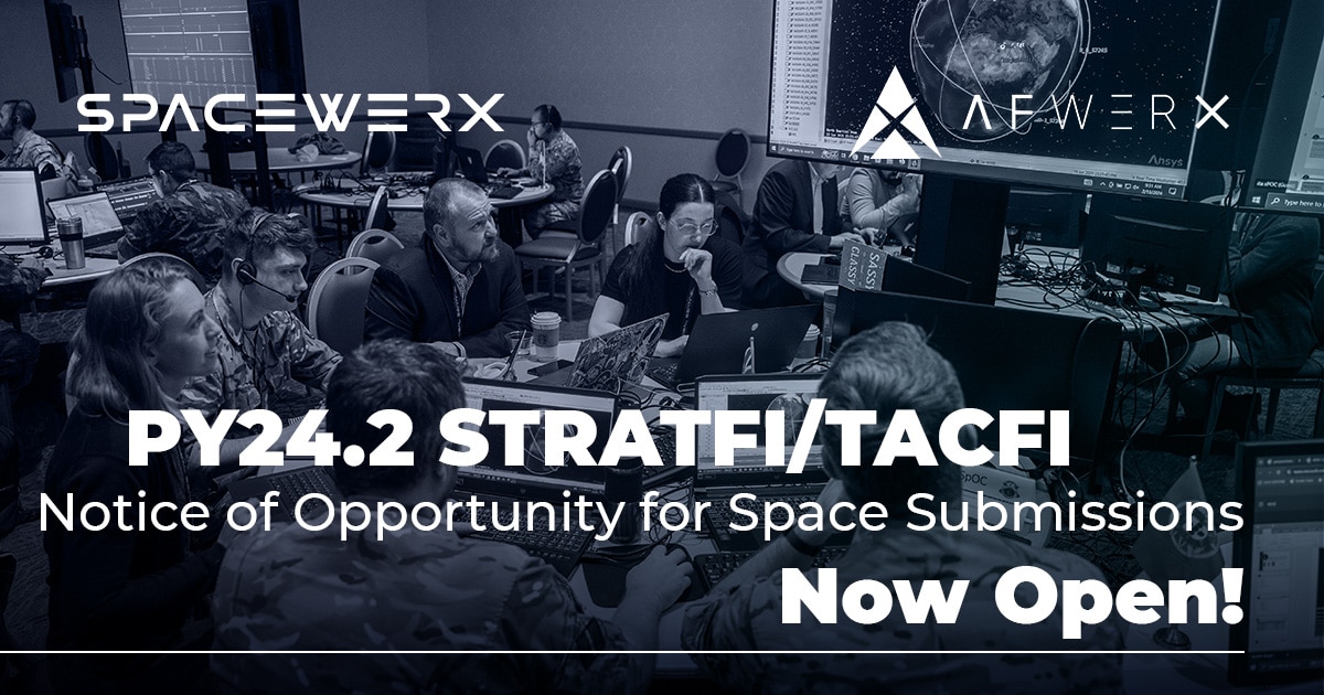 AFWERX AFVentures, the commercial investment arm of the Department of the Air Force, issued a Notice of Opportunity within the Strategic Funding Increase and Tactical Funding Increase program for its U.S. Space Force division, SpaceWERX. (U.S. Air Force graphic by AFWERX)