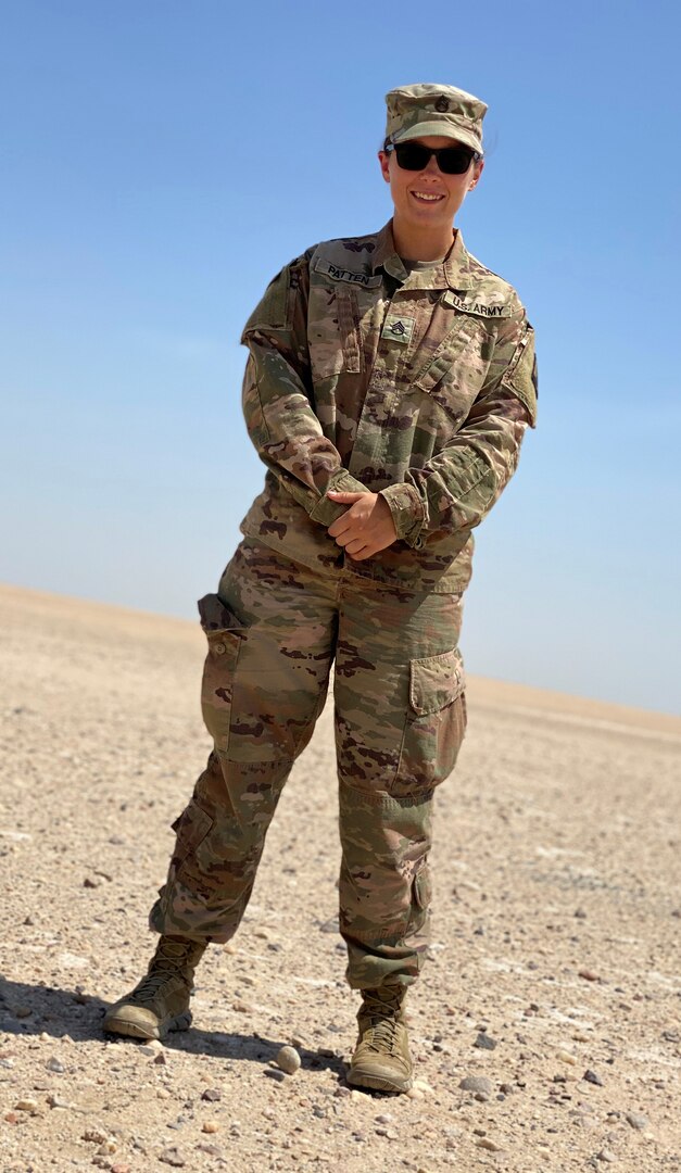 Illinois Army National Guard Sgt. 1st Class Mary Joan Patten, a Chemical, Biological, Radiological, and Nuclear Specialist with Headquarters and Headquarters Company, 766th Brigade Engineer Battalion, based in Decatur, during training with the Illinois Army National Guard.